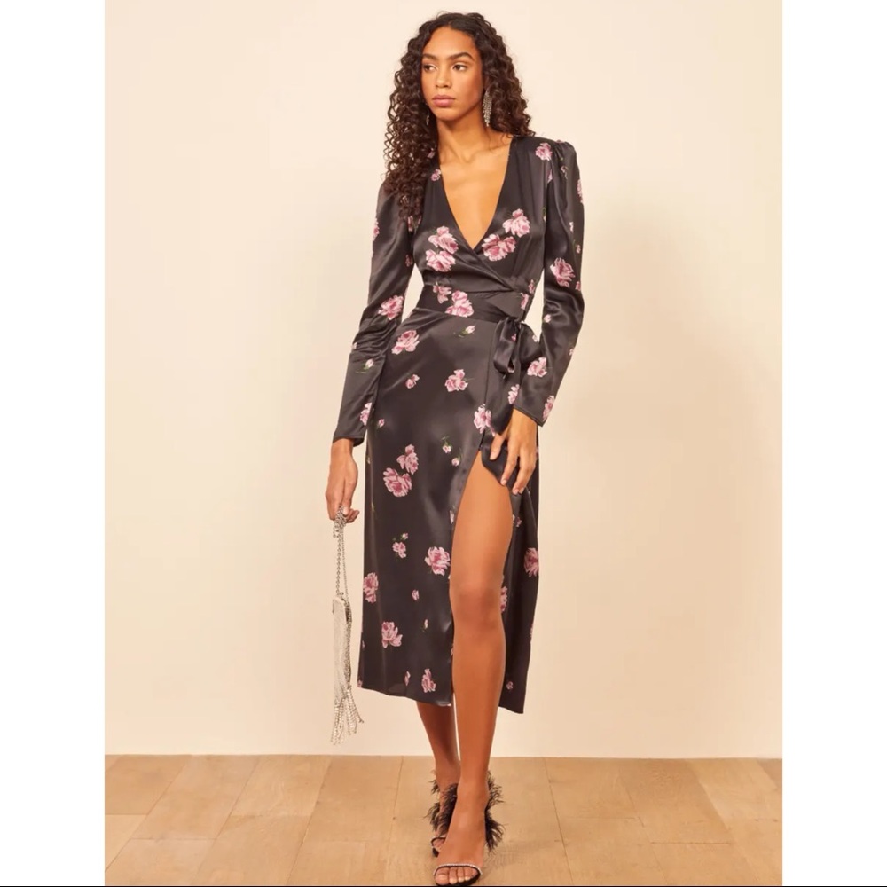 NEW Reformation Toronto Floral Midi Slit Dress - Picture 15 of 16